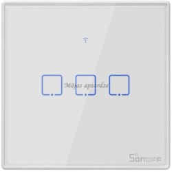 Sonoff T2EU3C-TX balts viedais Wi-Fi un 433MHz 3 spuldžu slēdzis balts