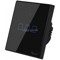 Sonoff T3EU3C-TX viedais Wi-Fi un 433MHz 3 līnijas slēdzis melns