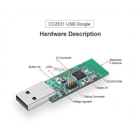 Zigbee CC2531 USB Dongle adapteris