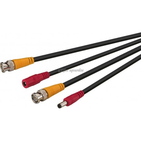Monacor VSC-100/SW 10m kombinēts BNC un barošanas vads melns